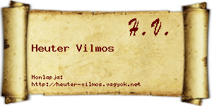 Heuter Vilmos névjegykártya